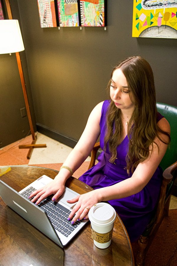 Julianna (Owner of SpindleStack) working on SEO services for small businesses in West Virginia